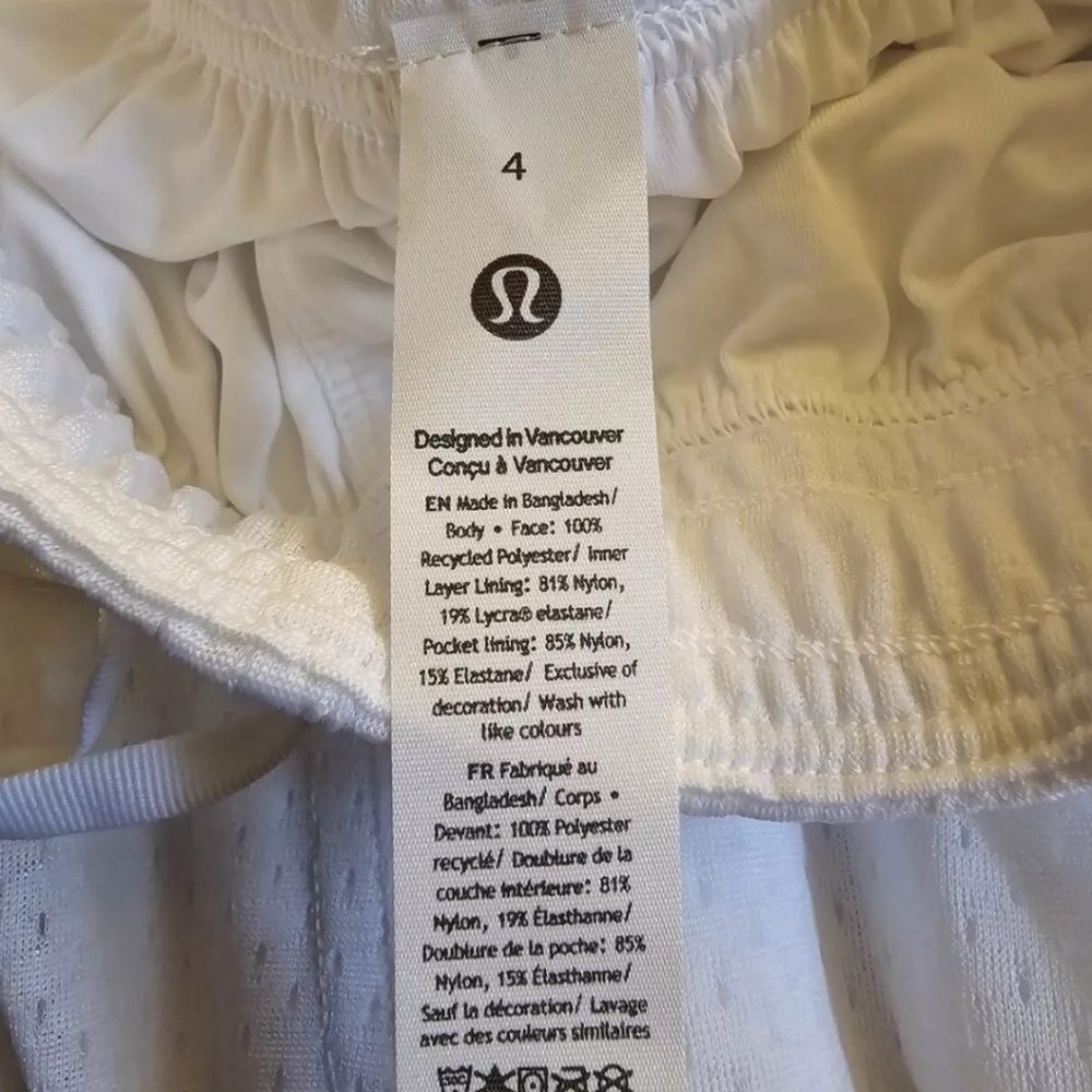 Lululemon FIRE! NWT! Relaxed-Fit Training Short 8" in White. Sz 4. R2S! - Picture 15 of 15